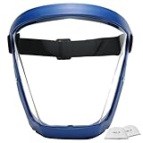 Gesichtsschild mit 2 -pcs -Baumwollfiltern Anti -Nebel -High -Definition -Gesichtsschildmaske mit verstellbaren Gurten volle Gesichtsmaske gegen Wind, Sand, Staub, Wasser, UV und Öldämpfe (schwarz un