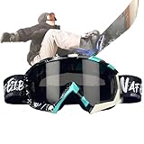 Snowboardbrillen-Abdeckung, absorbiert Schneebrille, Snowboard für Jugendliche, Ski, Kinder, Skifahren für Jungen, Mädchen, Junior, Teenager, Männer und Frauen, weite Sicht Schneemobil