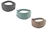 3er Pack Stirnbänder Damen Elastisch Haarband Sport Bandana Kopfband (Braun Grün Dunkelgrau, Standart)