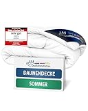 DormiGood Sommerdecke Daunen 135x200cm - Made in Germany - 100% Extraweiche Daunen - Atmungsaktive Daunendecke 135x200 - Oeko-TEX zertifizierte Federbettdecke 135x200 - Bettdecke 135x200cm