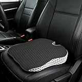 BOPEUY Keilkissen Auto, Autositzkissen mit U-Form, Auto Sitzkissen Memory Foam, Sitzkissen Auto Mit rutschfeste Unterseite, Sitzkeilkissen für Auto, Keilkissen Autositz, für Auto, Bürostuhl - Schwarz