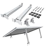 NuaSol Aufständerung Solarmodul Halterung Balkonkraftwerk Flachdach | Verstellbar 15°-30° | Solarpanel Photovoltaik Universal Wand Flachdachmontage, PV Module | Einfache Befestigung | Silber