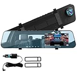 4k Rückspiegel Dashcam Frontkamera Dash Cam Spiegel mit Parküberwachung,Nachtsicht,G-Sensor Loop-Aufnahme Dashcam Vorne Kamera, 170°Weitwinkel WDR, WiFi GPS,7-32V für LKW und Auto tauglich