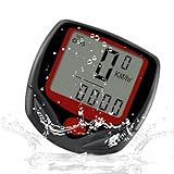 Fahrradcomputer Kabellos Digital, 14 Funktionen Fahrradtacho IPX6 Wasserdicht Kilometerzähler Kabelgebundene Automatischer Start/Stop Fahrrad Tacho für 22.2mm Lenker Fahrrad Mountainbike