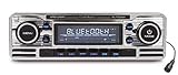 Caliber Retro Autoradio - Auto Radio Bluetooth USB - FM - 1 DIN Radio Auto - Autoradio mit Bluetooth Freisprecheinrichtung - Chrom