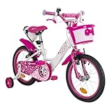 Actionbikes Kinderfahrrad Daisy 16 Zoll | Kinder Fahrrad für Mädchen - 4-7 Jahren - V-Brake Bremse - Kettenschutz - Luftbereifung - Fahrräder - Laufrad - Kinderrad (16 Zoll)