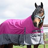 Outdoor Winterdecke Turnout 100% Wasserdicht 600D 100G Fulling - Raspberry/Grau 135cm