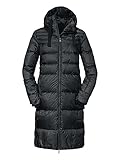 Schöffel Damen Down Coat Kenosha L, wind- und wasserabweisender Daunenmantel mit RDS-zertifizierten Federn, leichte Winter Wanderjacke mit Wärmekragen und Kapuze, black, 40