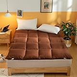 Superweiche Dreidimensionale Futonmatratze Aus Federsamt, Japanische Bodenmatte, Faltbare Matratze, Einzel- Und Doppelmatratze, Geeignet For Schlafzimmer, Boden, Sofa, Schlafsaal(Dark Brown,120*200cm)