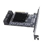 BAFOVY PCI Express 4X-Erweiterungskarte, 9-Port-SATA3.0-Adapter mit 6 Gbit/s Geschwindigkeit für, Hot-Swap-Design für Flexible Speicherlösungen