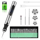 Euakee Elektrische Gravierstift, Kabellos USB Wiederaufladbar Gravur Werkzeug Kit, Elektrischer Mini Graveur Gravurwerkzeug, Tragbar Graveur Multifunktionaler Gravurstift für Schmuck Glas Holz Stein