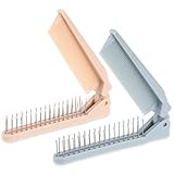 2 Stück Klappkamm, Tragbarer Mini Haarbürste Faltbarer Kamm Doppelköpfig Reisehaarbürste Kleine Taschenkamm für Frauen Zuhause Reisen Büro