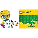 LEGO 10713 Classic Bausteine Starterkoffer & 11023 Classic Grüne Bauplatte, quadratische Grundplatte mit 32x32 Noppen als Basis für Konstruktionen und für weitere Sets