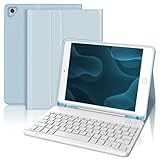 Tastatur für iPad 6. Generation - Hülle Tastatur für iPad 9.7, Magnetisch Abnehmbarer QWERTZ Bluetooth Keyboard für ipad 6. Gen 2018, 5. Gen, Pro 9.7, Air 2 & 1, Blau