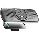 AGPTEK Freisprecheinrichtung für Auto, Bluetooth 5.0, integriertes Mikrofon, mit Clip für GPS, Musik, TF-Kartenslot, automatische Wiederverbindung, Lautsprecher, IOS Siri & Google Assistant, Schwaz