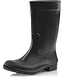 Ladeheid Damen Gummistiefel 100% Wasserdticht Regenstiefel Damen LA-967 (Schwarz/Schwarz, 38 EU)