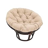 Papasan Outdoor Hängender Korbstuhl mit Weichem, Verdicktem Schaukelkissen - Khaki, 80 * 80cm