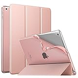 MoKo Hülle Kompatibel mit Neu iPad 9./8./7. Generation (2021/2020/2019), iPad 10,2 Zoll Hülle mit Ständer, TPU Transluzent Matt Rückseite Cover mit Auto Schlaf/Aufwach Funktion, Roségold