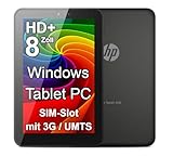 HP Pro 408 G1-8 Zoll HD MultiTouch Display - Windows Tablet PC - Intel QuadCore Prozessor - WLAN, Bluetooth 【 1000 GB Speicher 】 mit SIM-Karten Steckplatz für Internet - schwarz (Generalüberholt)