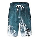 Eauptffy Bequeme Herren Jogginghose Hose Herren Cargo Sommer Leicht Sommer Kurze Hose Chino Bermuda Harlem Hose Jeans Kurze Hosen Shorts Sommer Sport Blumen-Strand-Shorts, Lässige,