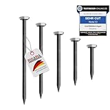 RIKAMA® – 50 Bildernägel im Mix aus je 10 x 20mm, 25mm, 30mm, 40mm, 50mm – Stahlnägel für den Einsatz auf Beton, Ziegelstein, Putz & Holz – Made in Europe (Silberner Kopf)