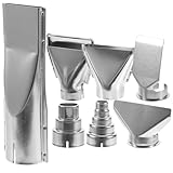 BEBEMOKO 7 Stück Heißluftdüsen aus Rostfreiem Stahl Verschiedene Größen Rund Flach Gerippt Kompatibel mit Heißluftlötstationen und Entlötgeräten Hitzebeständig und Montagefreundlich