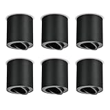 YindaLux Aufbauspots Schwarz 6 Stück, 30° Schwenkbar Aufbaustrahler mit GU10 Fassung, Ø80×84mm Aluminium Aufputz Deckenspots, 230V Rund Aufbauleuchte für Wohnzimmer Küche Flur (Ohne GU10-Lampe)