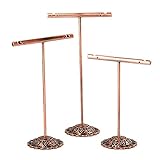 XIANGGUI 1983 Schmucktürme, Schmuck-Organizer, Ständer, Halter, Schmiedeeisen, T-Stange, Halsketten-Präsentationsständer, Ohrringhalter für Zuhause, Hängeregal, 3 Stück Schmuckschatullen