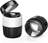 3 in 1 Tablettenmörser, Tabletten Zerkleinern mit Tablettenschneider, Tablettenzerkleinerer mit Edelstahl-Mahlkopf, Mörser Tabletten mit Tablettenfach, Multifunktionaler Schneller Tablettenmörser