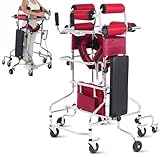 XUZAOJUN Adult Walkers mit 8Rädern und Sitz,Faltbare Multifunktionale High Carbon Steel Standing Frame,geeignet for Behinderte Menschen,Ältere Menschen,Schlaganfall-Hemiplegie-Patienten(Männer)