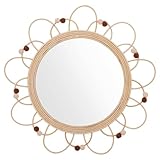 Atmosphera - Kinderspiegel Campagne - Rattan und Glas - D38 cm - Beige