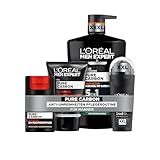 L'Oréal Men Expert 5in1 Anti-Pickel Pflegeset für Männer, Mit XXXL Duschgel, XXL Deoroller, Waschgel und Gesichtscreme, Set für Herren mit Karbon, Pure Carbon, 4-teilig