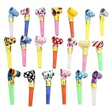 20 Stück Tröte, Trompete Pfeifen Spielzeuge, Krachmacher Tröten Spielzeug Funny Mehrfarbig Plastik Whistles Papier, Bunte Party Tröten Fasching Deko, für Neujahr, Geburtstag Kinder, Festliche Anlässe