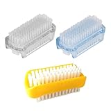 Zegnuem Nagelbürste, Nagelbürsten Doppelseitige Transparent Finger Bürste Peeling Bürste Nagel, Handbürste Nagelbürste für Reinigung von Hand Nagel Bad Waschbecken 3 Stück