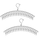 Zuxbolf 2 Stück Sockentrockner Edelstahl Sockenaufhänger Trockengestell mit 40 Wäscheklammern Sockenhalter Winddicht Wäscheständer Klein Wäschespinne für Socken Unterwäsche Babykleidung & Handtücher