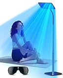 Jitesy Solarium Für Zuhause,50W Bräunungslampe Mit Versenkbarem Sockel,225PCS 460NM+490NM Blaulichttherapie Perlen,Gesichtsbräuner für den Heimgebrauch