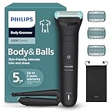 Philips Bodygroom 5000 für Herren – mit Dreifachschutz-Rasiersystem, elektrisch trimmen und rasieren im Intimbereich, klappbarer Rückenaufsatz, 100% duschfest, 100 Min. Laufzeit, Modell BG5480/15