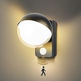 Aicharynic Außenwandleuchte Außenlampe mit Bewegungsmelder, 18W LED Aussenlampe Warmweiß 3000K LED Wandleuchte Außen Einstellbarer Lichtstrahl für Balkon Garten IP65 Wasserdicht