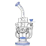 10' Recycler-Glas-Bong Glas-Wasserpfeife Becher-Bong Mini-Shisha 5mm dick Mini-Bong (Blau)