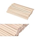 Holzstäbchen Zum Basteln Runder Holzstab for Basteln von Lebensmitteln, Eis am Stiel und Modellbau, Kuchendübel, DIY-Dübel, Gebäudemodell, Holzbearbeitungswerkzeug(3x300mm 50 pcs)