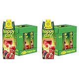 Rauch Happy Day Granatapfel | unverwechselbarer Geschmack | kombiniert mit Apfel, Holunder und Aroniabeere | 6x 1l Tetra Prisma (Packung mit 2)