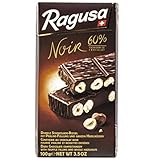 Ragusa Noir Tafel 100g – Die dunkle Variante mit 60 Prozent Kakaoanteil und ganzen Haselnüssen – Original Schweizer Schokolade (1 x 100g)