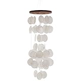 HAB & GUT -HA105- Windspiel WEIß, Perlmutt, 60 cm, Fensterschmuck, Mobile für Fenster, Wand, Zimmer, Terrasse und Balkon