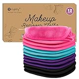 Orighty Make-up-Entferner-Tücher, 12 Stück, Make-up-Entfernungstuch, wiederverwendbare Make-up-Entferner-Pads entfernen sofort Schmutz mit nur Wasser, 12,7 x 12,7 cm