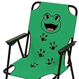 Kinder Outdoor Campingstuhl Klappstuhl Campingstuhl Outdoor Camping klappbar Stahl pulverbeschichtet vers. Motive, Farben:Frosch