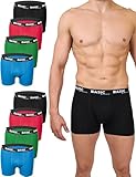 Basic Treasure 8er Pack Unterhosen Männer Bunt L, Premium Baumwolle Boxershorts Herren, Herren Unterhosen Boxershorts Männer, Retroshorts Men, Ohne Kratzenden Zettel (Schwarz, Rot, Blau und Grün)