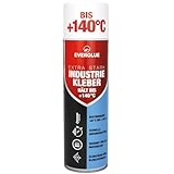 Everglue Industriekleber Extra Stark 140 Hochtemperatur Klebefäden mit schneller Anfangshaftung permanent haftend Hochtemperatur Sprühkleber - Hitzebständiger Industriekleber - extra stark 500ml