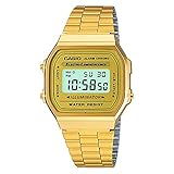 Casio Collection Unisex Retro Armbanduhr A168WG-9EF, Gold/Gold/Grau, Einheitsgröße