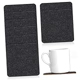 NUOBESTY 8 Stück Teiliges Kork Filzuntersetzer Doppelseitige Quadratische Getränkeuntersetzer Saugfähige Tischunterlagen für Zuhause Büro Schützende Korkmatten