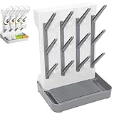 Trockenständer Babyflaschen, Abtropfgestell für Babyflaschen, Trockenständer für Babyflaschen mit Abtropfschale, Abtropfhalter Babyflaschen Flaschen, Babyflaschen Trockengestell, für Babyflaschen